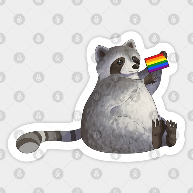 Gay Pride Raccoon Sticker by celestialuka